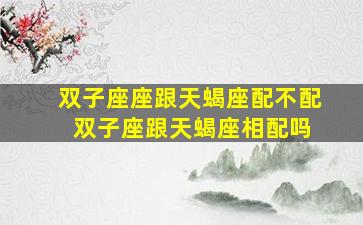 双子座座跟天蝎座配不配 双子座跟天蝎座相配吗